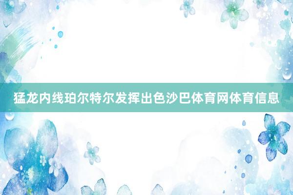 猛龙内线珀尔特尔发挥出色沙巴体育网体育信息