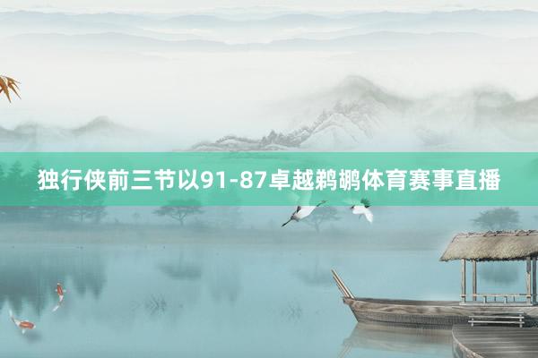 独行侠前三节以91-87卓越鹈鹕体育赛事直播