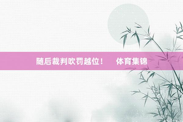 随后裁判吹罚越位！    体育集锦