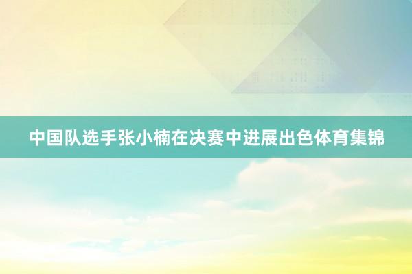 中国队选手张小楠在决赛中进展出色体育集锦