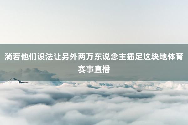 淌若他们设法让另外两万东说念主插足这块地体育赛事直播