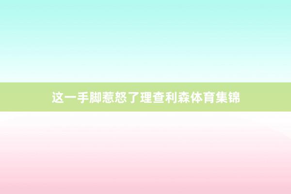 这一手脚惹怒了理查利森体育集锦