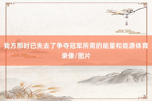 我方那时已失去了争夺冠军所需的能量和能源体育录像/图片