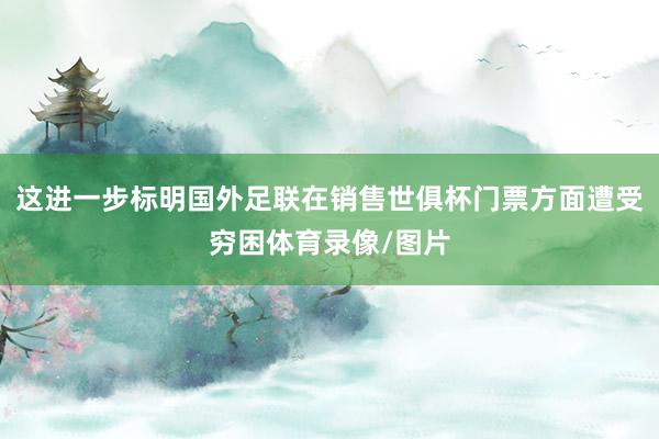 这进一步标明国外足联在销售世俱杯门票方面遭受穷困体育录像/图片