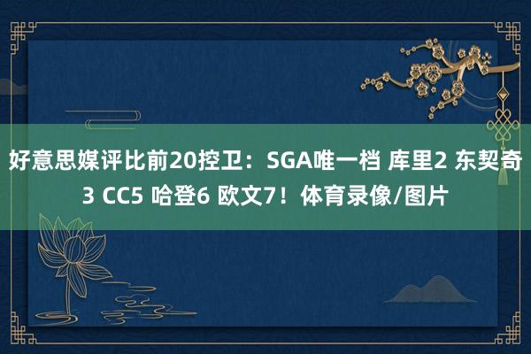 好意思媒评比前20控卫：SGA唯一档 库里2 东契奇3 CC5 哈登6 欧文7！体育录像/图片
