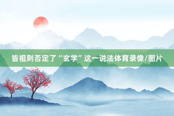 皆祖则否定了“玄学”这一说法体育录像/图片