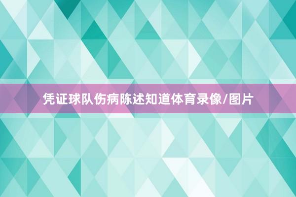 凭证球队伤病陈述知道体育录像/图片
