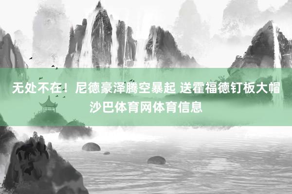 无处不在！尼德豪泽腾空暴起 送霍福德钉板大帽沙巴体育网体育信息
