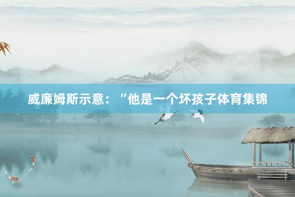 威廉姆斯示意：“他是一个坏孩子体育集锦