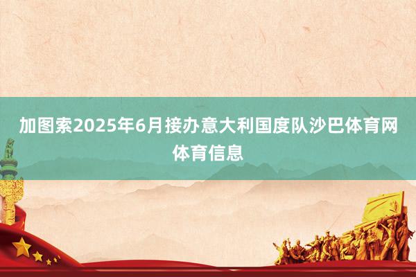 加图索2025年6月接办意大利国度队沙巴体育网体育信息