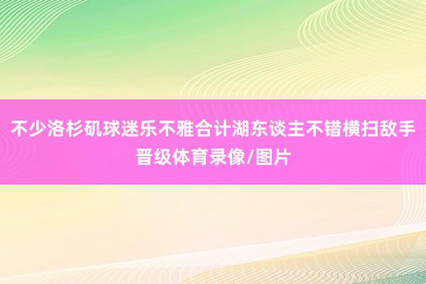 不少洛杉矶球迷乐不雅合计湖东谈主不错横扫敌手晋级体育录像/图片