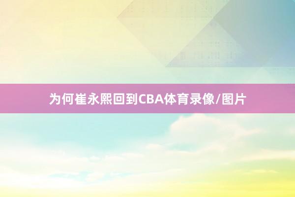 为何崔永熙回到CBA体育录像/图片