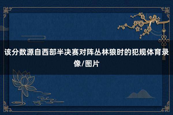 该分数源自西部半决赛对阵丛林狼时的犯规体育录像/图片