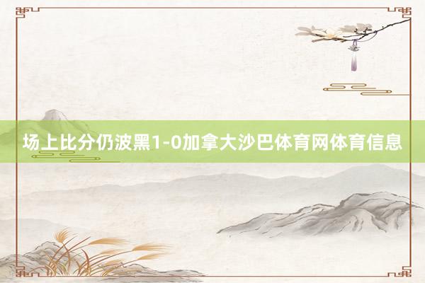 场上比分仍波黑1-0加拿大沙巴体育网体育信息
