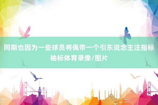 同期也因为一些球员将佩带一个引东说念主注指标袖标体育录像/图片