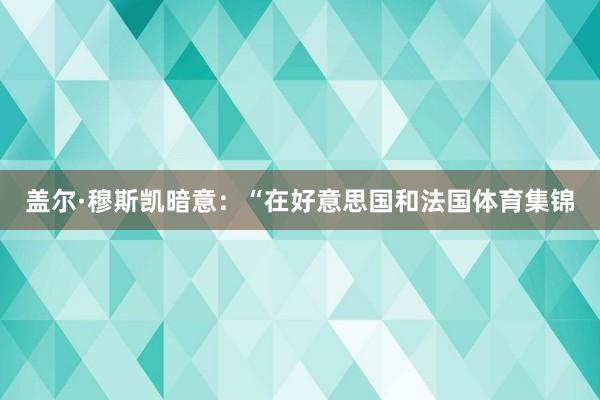 盖尔·穆斯凯暗意:“在好意思国和法国体育集锦