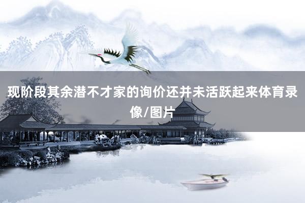 现阶段其余潜不才家的询价还并未活跃起来体育录像/图片
